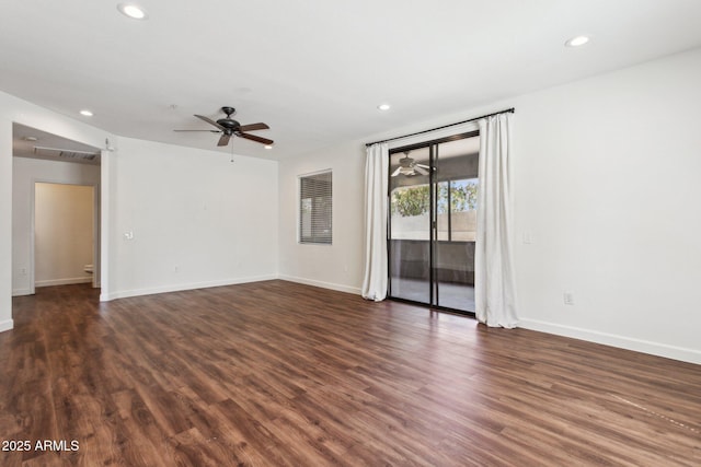 15252 N 100th St Unit 1147, Scottsdale, AZ 85260 - empty room with ceiling fan, recessed lighting, and wood finished floors