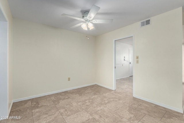 13842 N Tan Tara Dr, Sun City, AZ 85351 - unfurnished room with a ceiling fan, baseboards, and visible vents