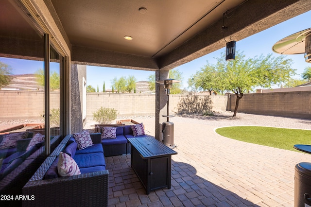 view of patio featuring an outdoor hangout area