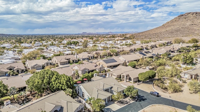 bird's eye view with a mountain view and a residential view