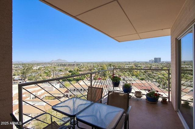 balcony with a city view