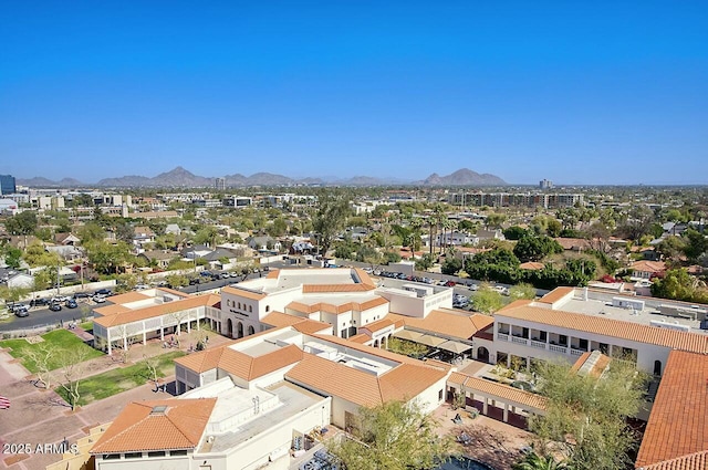 bird's eye view with a residential view and a mountain view