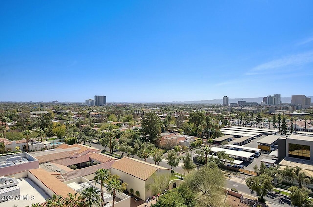 birds eye view of property featuring a view of city