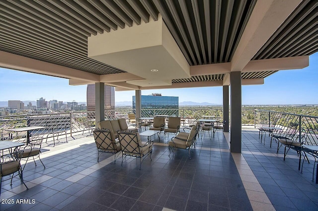 view of patio / terrace with a city view