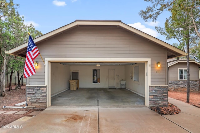 garage with driveway