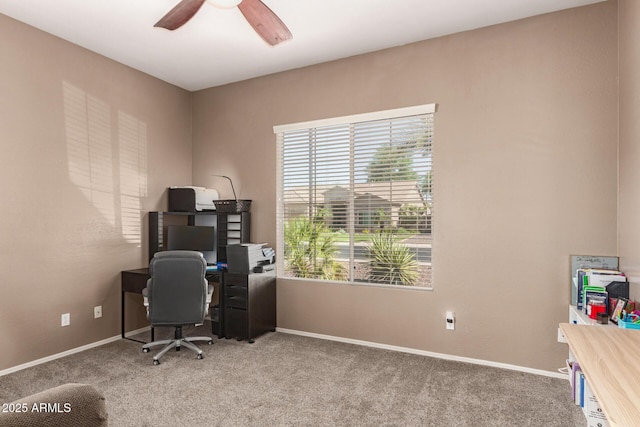 2945 E Clifton Ave, Gilbert, AZ 85295 - office with carpet floors, ceiling fan, and baseboards