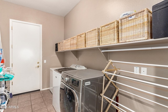 2945 E Clifton Ave, Gilbert, AZ 85295 - laundry room with separate washer and dryer, tile patterned flooring, and baseboards
