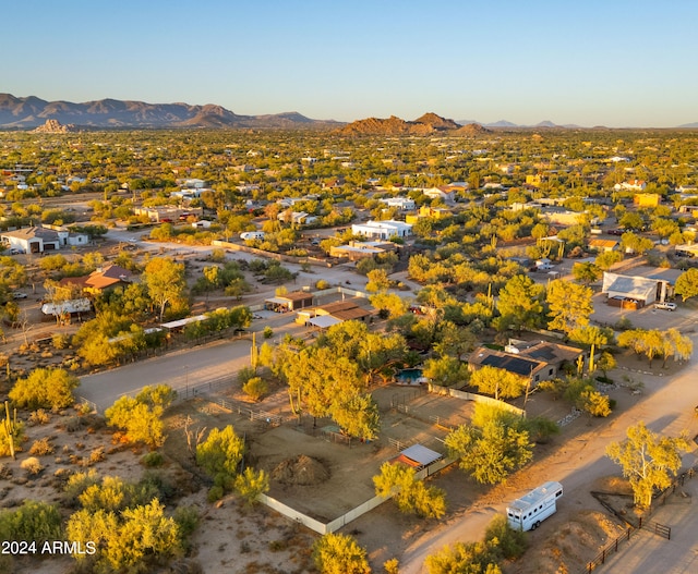 aerial view with a mountain view