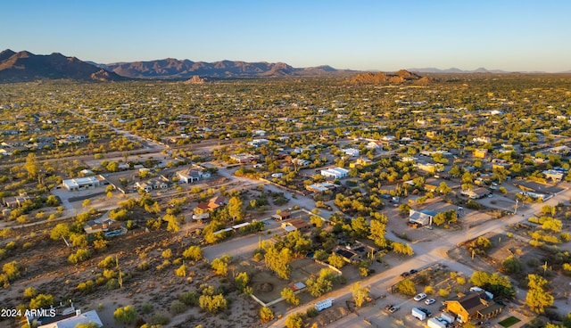 bird's eye view with a mountain view