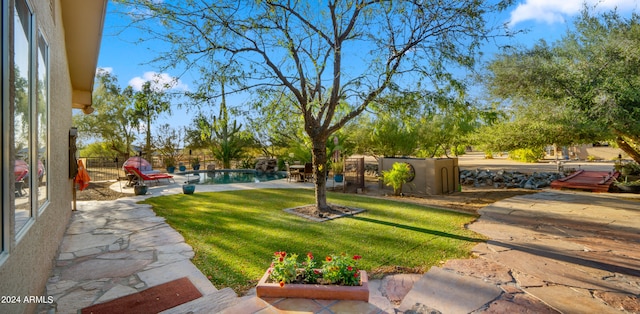 view of yard with a patio area