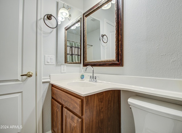 bathroom with toilet and vanity