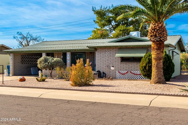 view of single story home