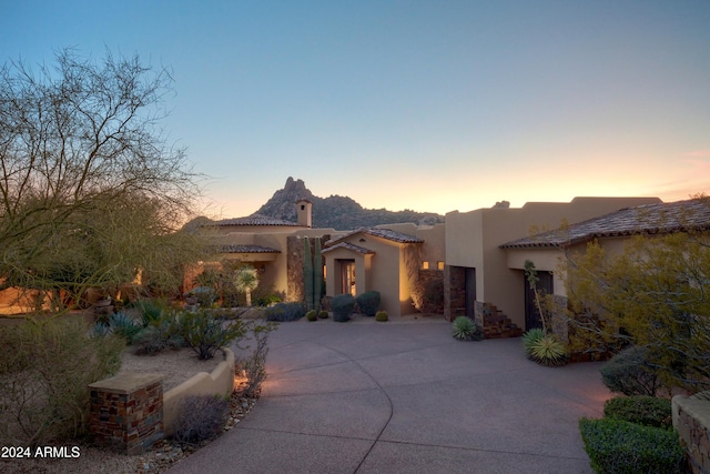 view of front of property with a patio