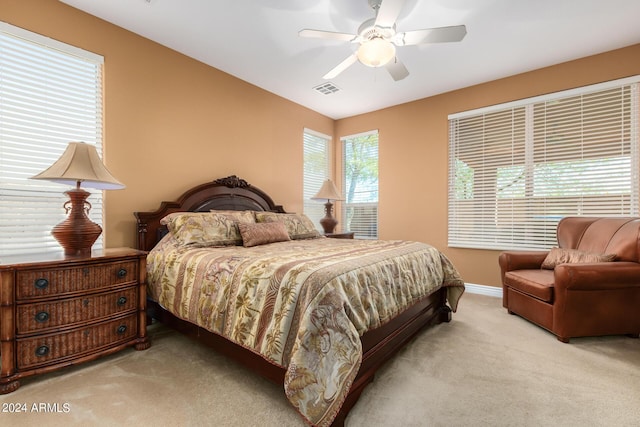 26723 N 127th Dr, Peoria, AZ 85383 - bedroom featuring visible vents, light colored carpet, baseboards, and ceiling fan