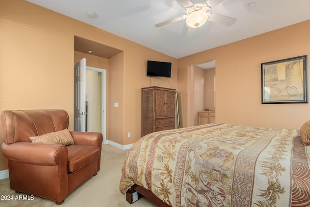 26723 N 127th Dr, Peoria, AZ 85383 - carpeted bedroom with baseboards, lofted ceiling, and ceiling fan