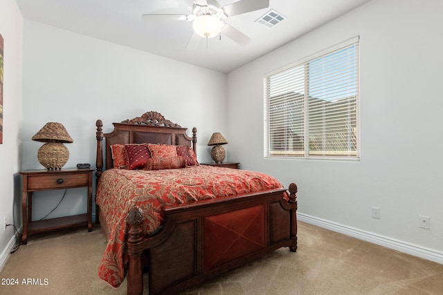 26723 N 127th Dr, Peoria, AZ 85383 - bedroom with visible vents, light carpet, baseboards, and ceiling fan