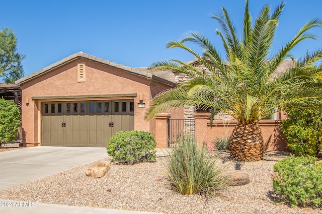 view of front of house with a garage