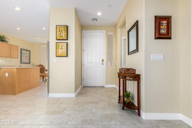 26723 N 127th Dr, Peoria, AZ 85383 - foyer entrance featuring recessed lighting, visible vents, baseboards, and light tile patterned floors