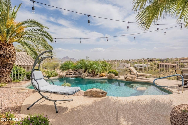 15746 E Sycamore Dr, Fountain Hills, AZ 85268 - view of pool featuring a patio area, fence, and a fenced in pool