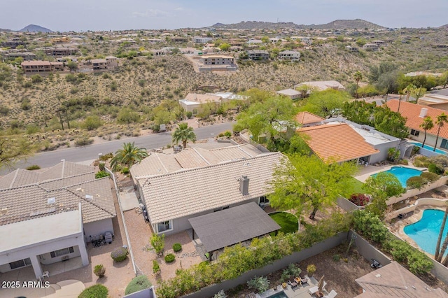 15746 E Sycamore Dr, Fountain Hills, AZ 85268 - birds eye view of property featuring a mountain view and a residential view