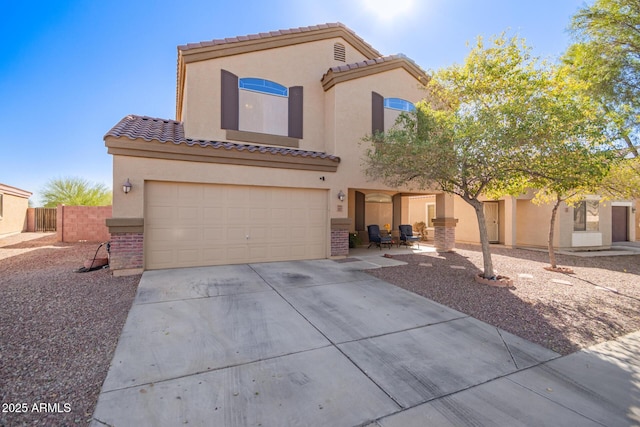 view of front of home with a garage