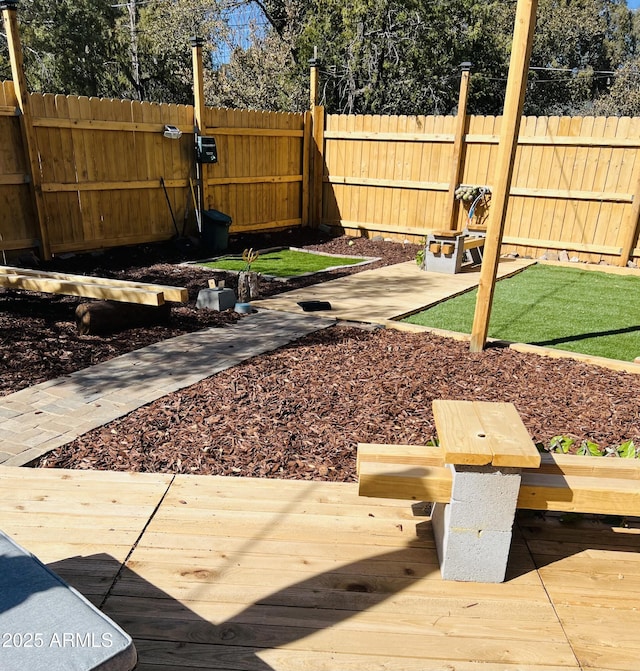 view of yard featuring fence