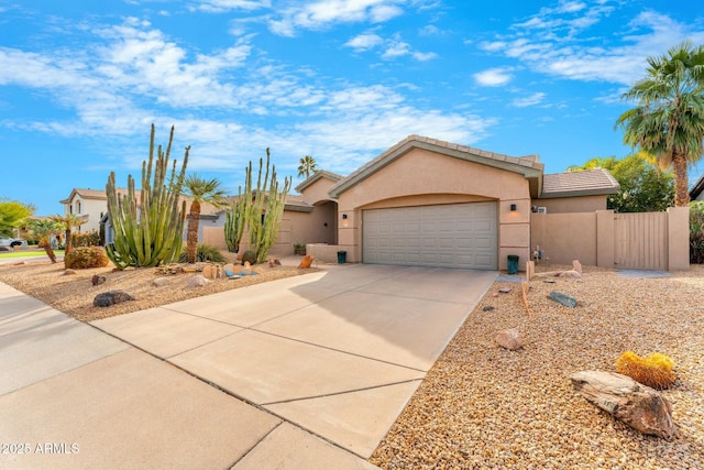 ranch-style house featuring a garage