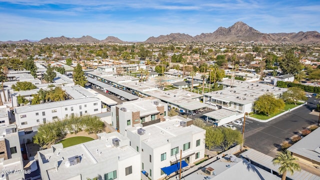 drone / aerial view with a mountain view