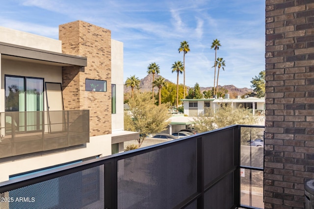 balcony with a mountain view