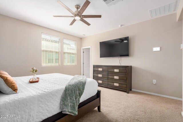 2631 S Sulley Dr Unit 104, Gilbert, AZ 85295 - bedroom featuring carpet flooring, baseboards, and a ceiling fan