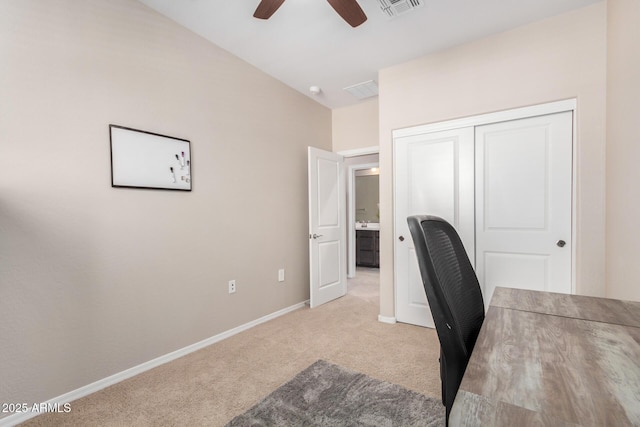 2631 S Sulley Dr Unit 104, Gilbert, AZ 85295 - unfurnished office featuring ceiling fan, light colored carpet, and baseboards