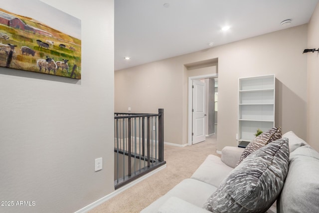 2631 S Sulley Dr Unit 104, Gilbert, AZ 85295 - living area with carpet, baseboards, and recessed lighting