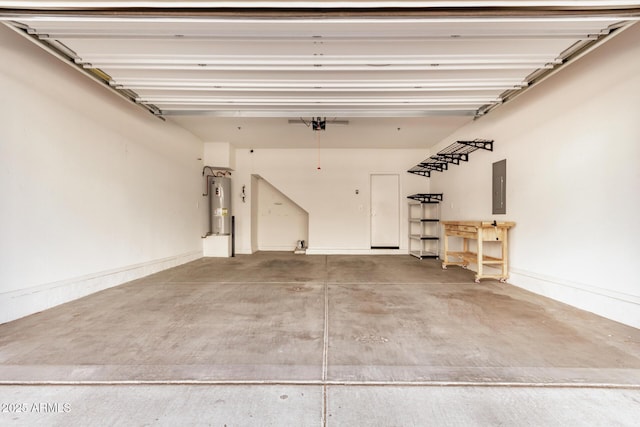 2631 S Sulley Dr Unit 104, Gilbert, AZ 85295 - garage featuring electric panel, electric water heater, and a garage door opener
