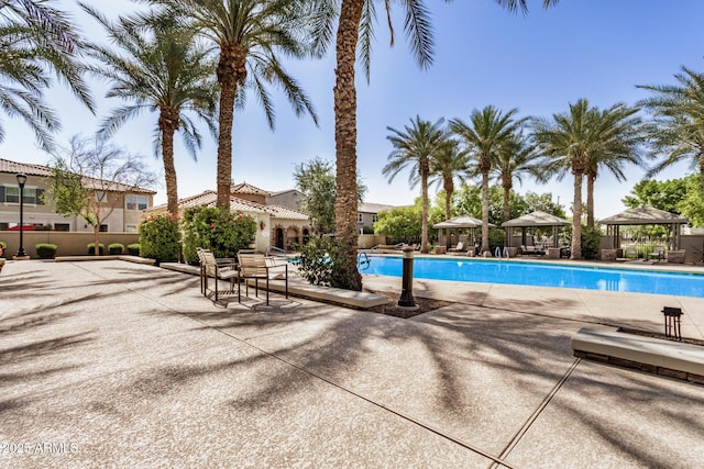 2631 S Sulley Dr Unit 104, Gilbert, AZ 85295 - community pool featuring a gazebo and a patio
