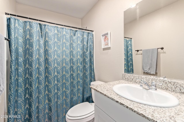 32024 N Redding St, Wittmann, AZ 85361 - full bathroom with a shower with shower curtain, vanity, and toilet