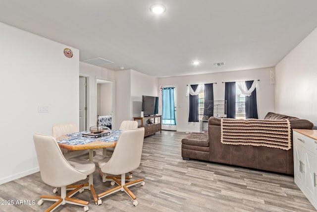 32024 N Redding St, Wittmann, AZ 85361 - dining area with recessed lighting, visible vents, light wood-type flooring, and baseboards