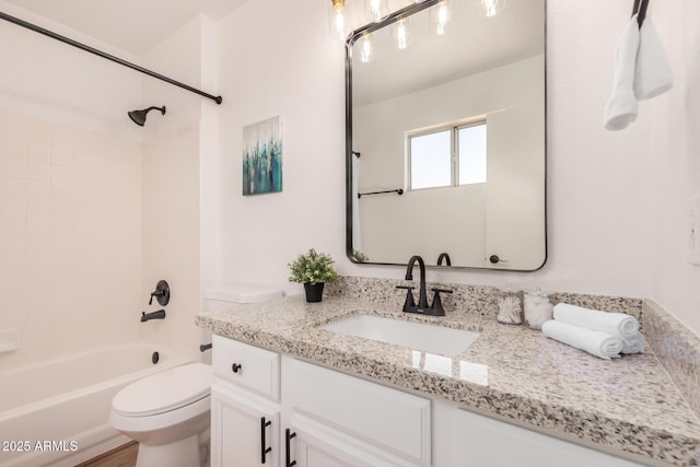 8103 E Dartmouth St, Mesa, AZ 85207 - full bathroom featuring vanity, toilet, and washtub / shower combination