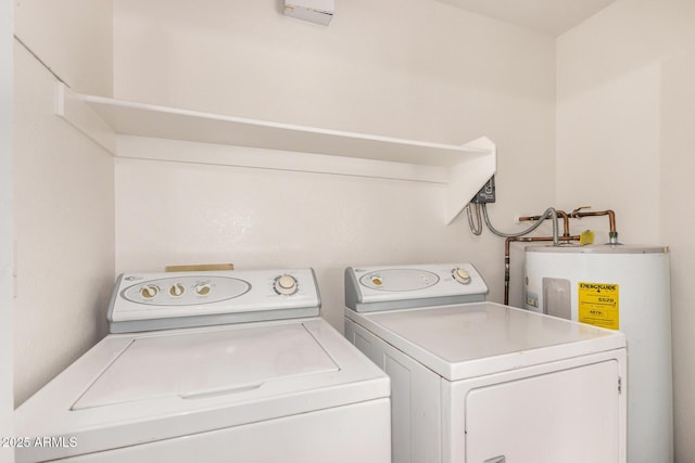 8103 E Dartmouth St, Mesa, AZ 85207 - laundry room with water heater and independent washer and dryer