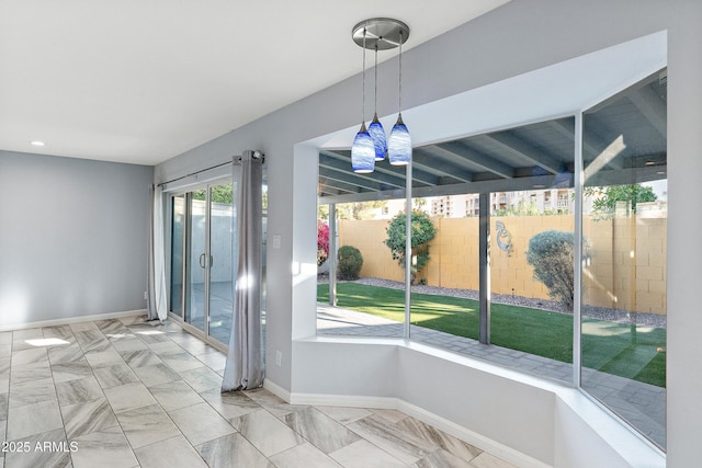 view of unfurnished sunroom