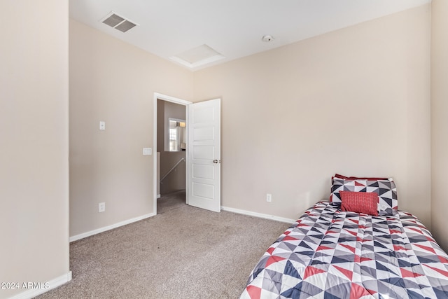 bedroom with carpet