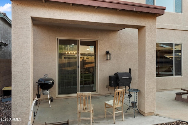 view of patio with area for grilling