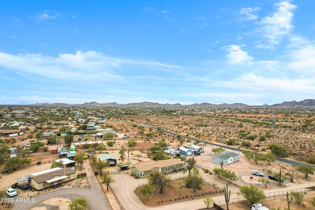 drone / aerial view with a mountain view