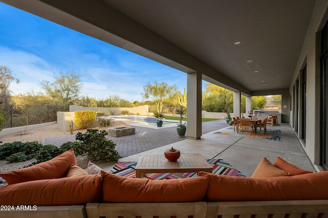 view of patio / terrace with an outdoor hangout area