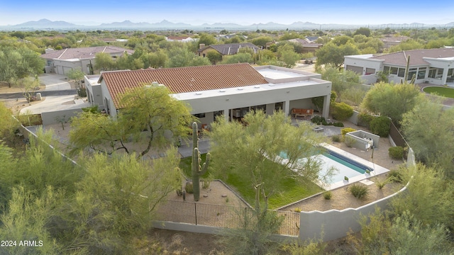 aerial view featuring a mountain view