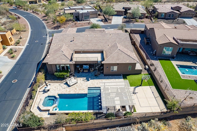 aerial view featuring a residential view