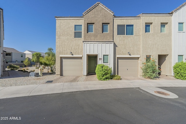 view of property featuring a garage