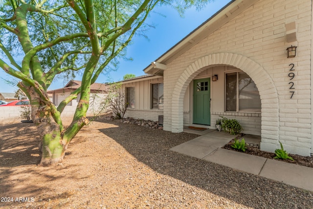 view of doorway to property