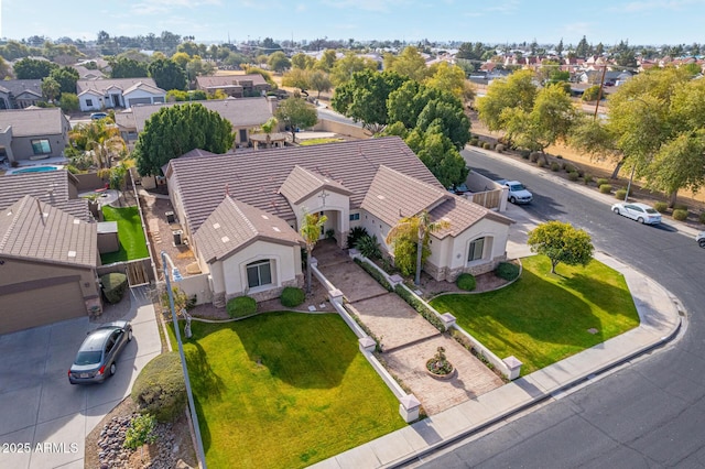 aerial view featuring a residential view