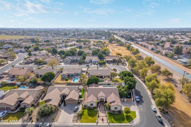 bird's eye view with a residential view