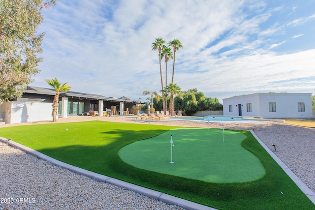 view of community with a patio and a pool